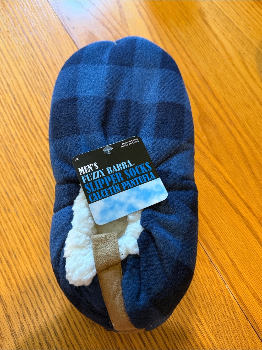 Men's Navy Plush Slipper Socks Loafers - Unbranded